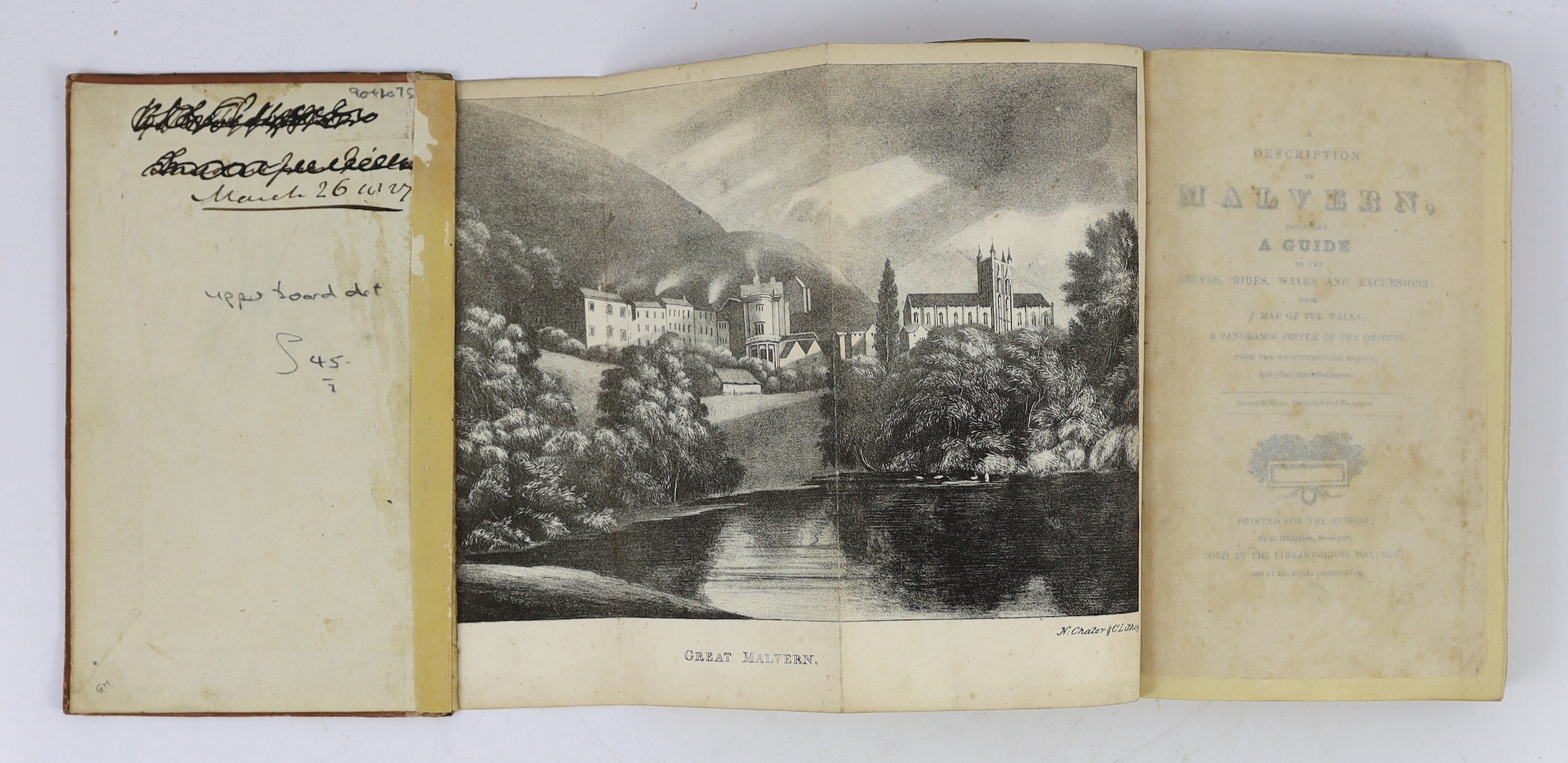 WORCS: (Southall, Mary) A Description of Malvern, and it's Concomitants; including a guide to the drives, rides, walks and excursions ... folded frontis., 5 lithographed plates, folded plan and folded map